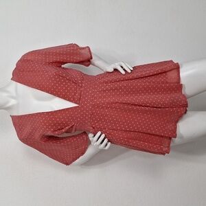 Showpo Coral Deep V-Neck Half Sleeve Back Tie Coquette Romantic Romper Size 6